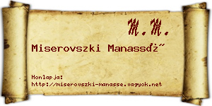 Miserovszki Manassé névjegykártya